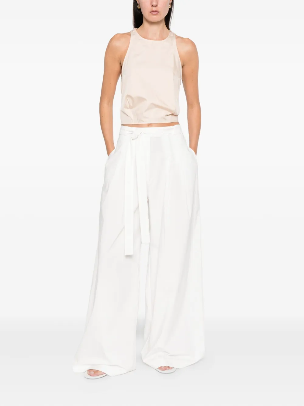 St. Agni Broek met ceintuur - Wit