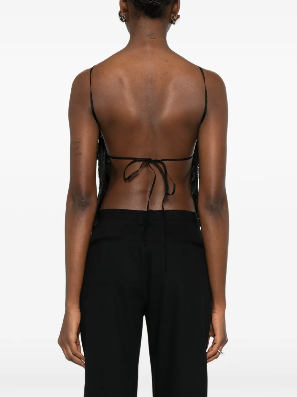 St Agni Tie-up Top In Black