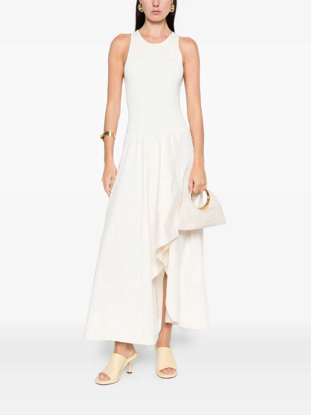 St. Agni Asymmetrische maxi-jurk - Beige