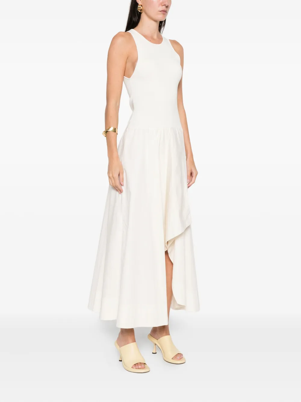 St Agni Asymmetric Maxi Dress In Neutral