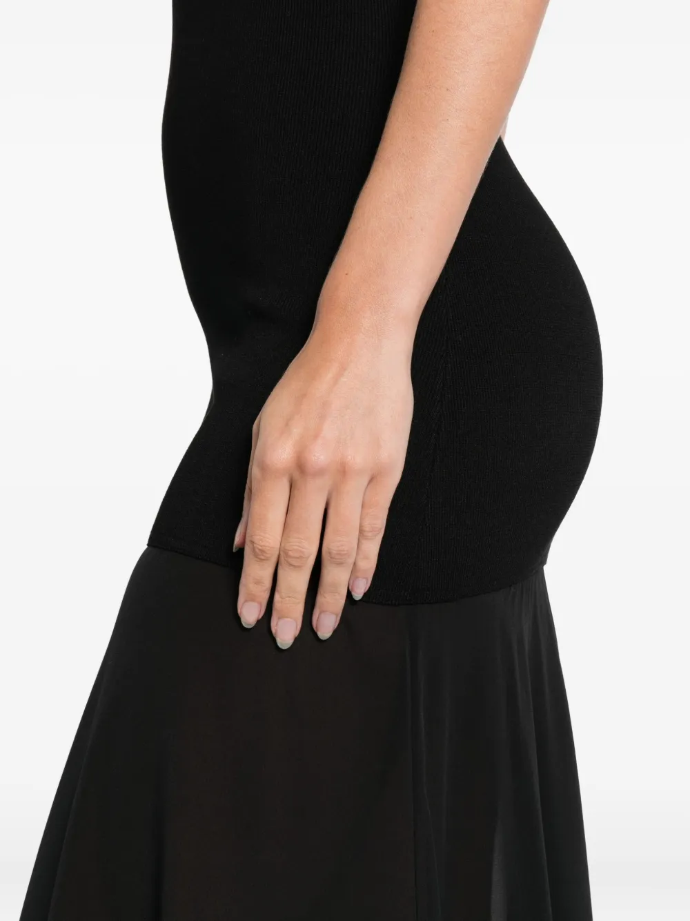 St Agni Sheer Circle Hem Maxi Dress In Black