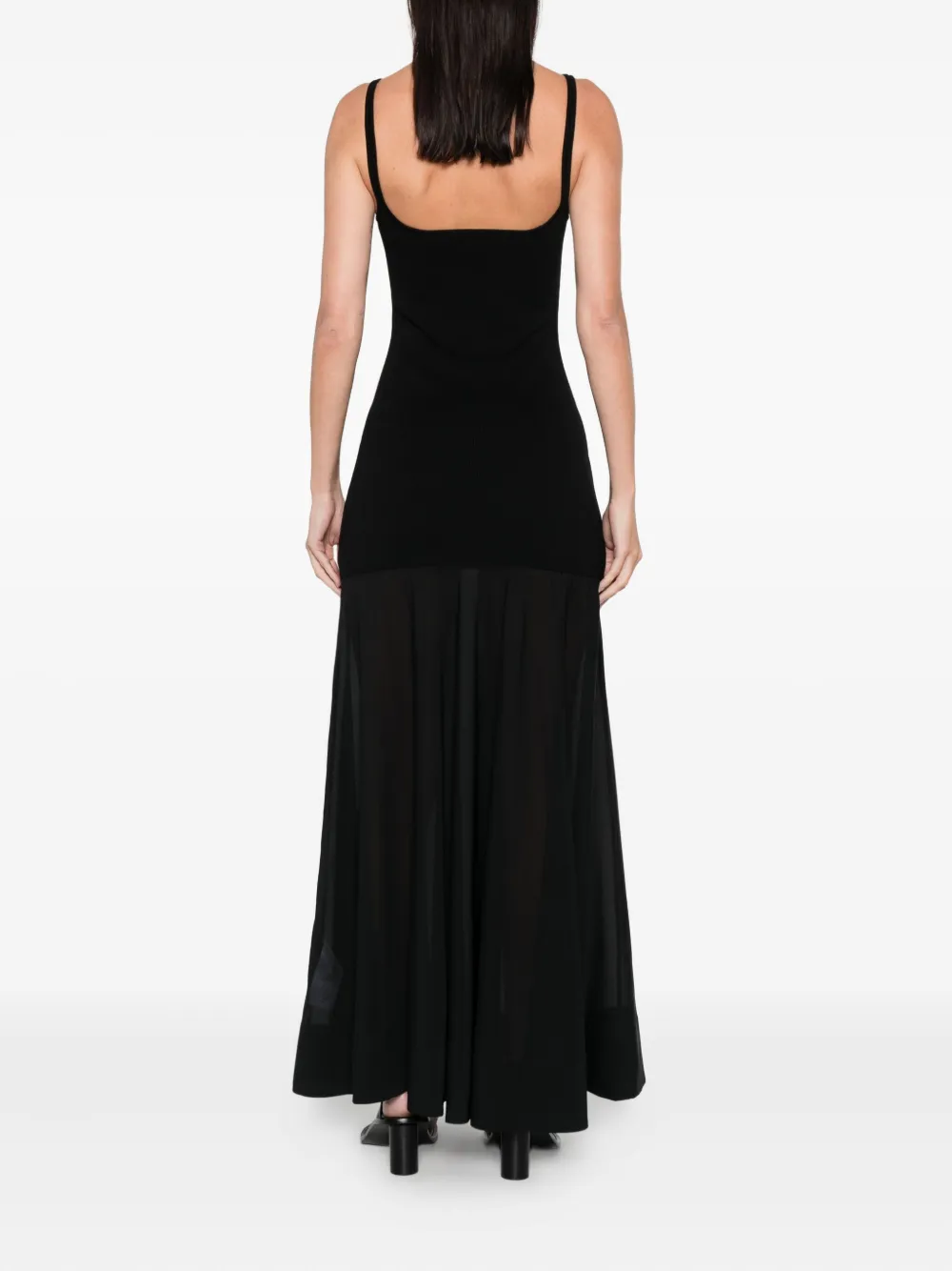 St Agni Sheer Circle Hem Maxi Dress In Black