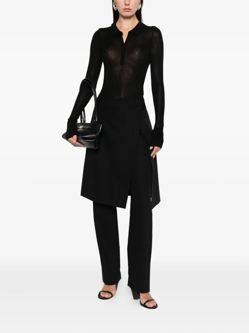 St. Agni Polotop met lange mouwen - Zwart