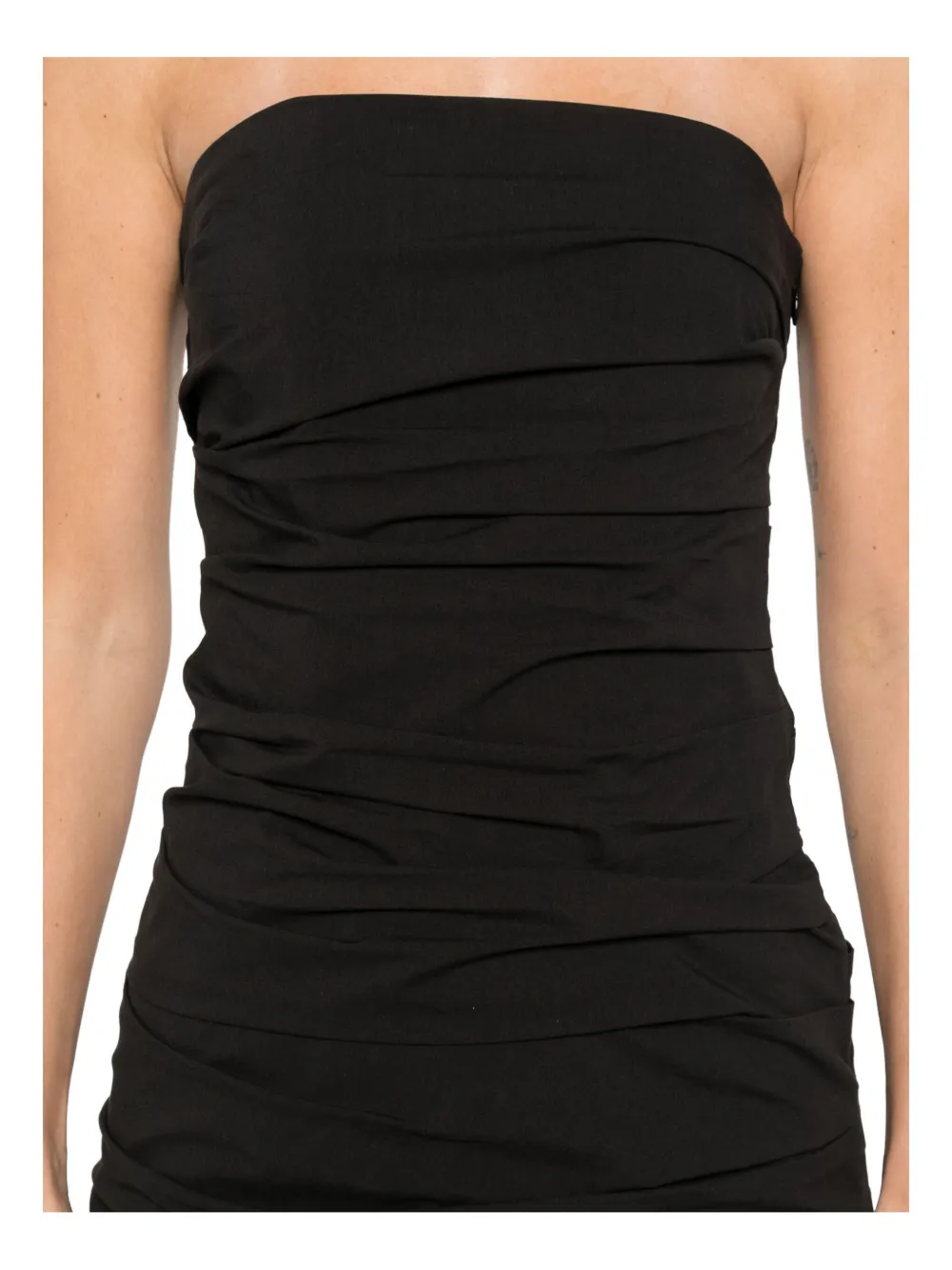 St Agni Gathered Strapless Maxi Dress In Black