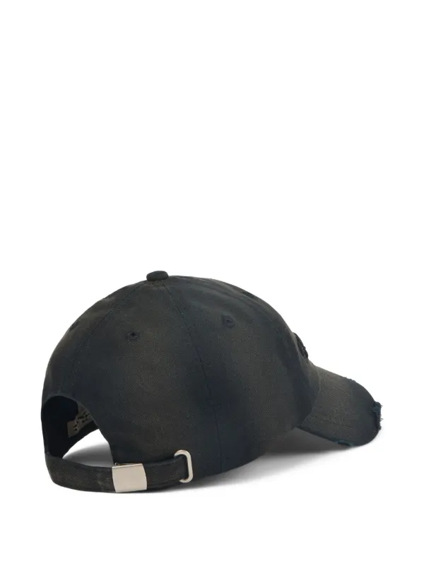 美品 Camper lab カンペール ラボ キャップ 黒ブラック ダメージ加工 中古・古着通販】CAMPER LAB (カンペールラボ) ダメージ加工ロゴ