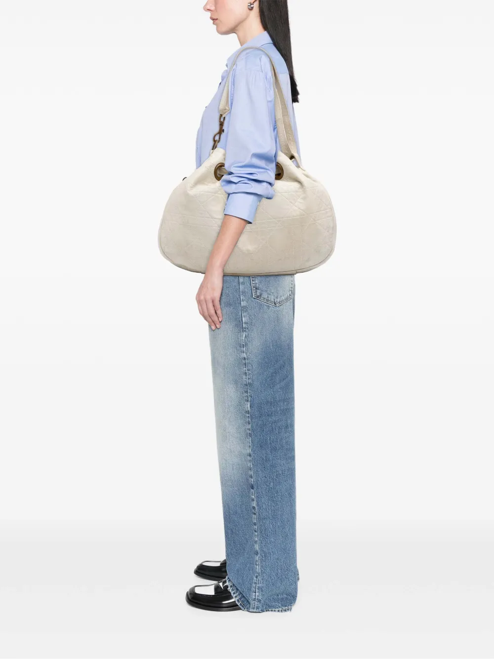 Christian Dior Pre-Owned 2006 Lambskin Cannage Drawstring hobo bag | Pre-Owned | Image 2