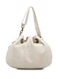 Christian Dior Pre-Owned 2006 Lambskin Cannage Drawstring hobo bag - White