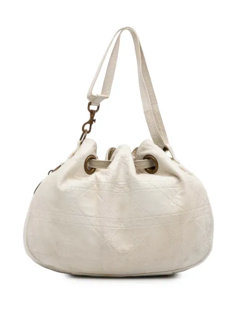 Christian Dior Pre-Owned 2006 Lambskin Cannage Drawstring hobo bag