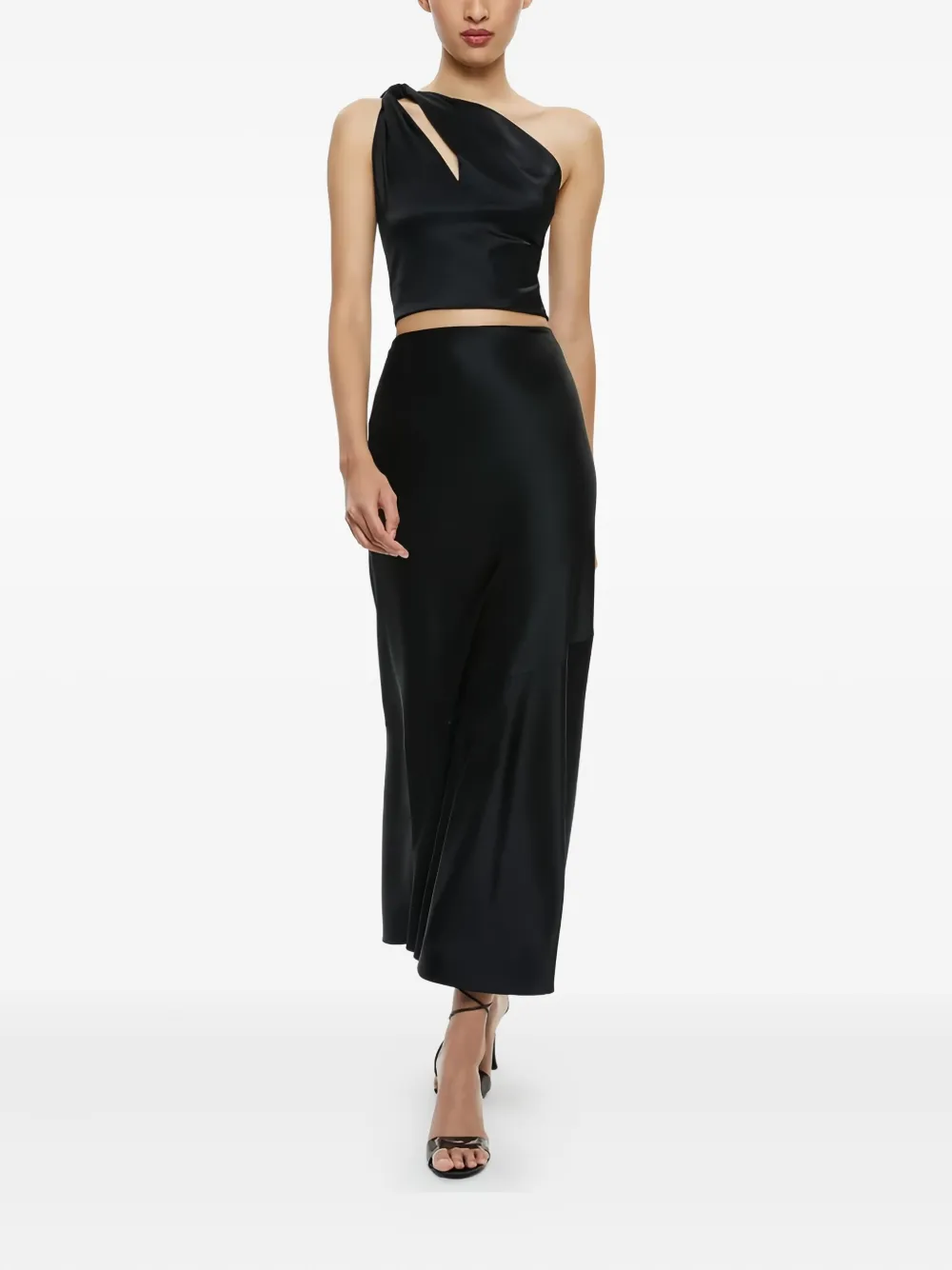 Alice + olivia one-shoulder top - Zwart
