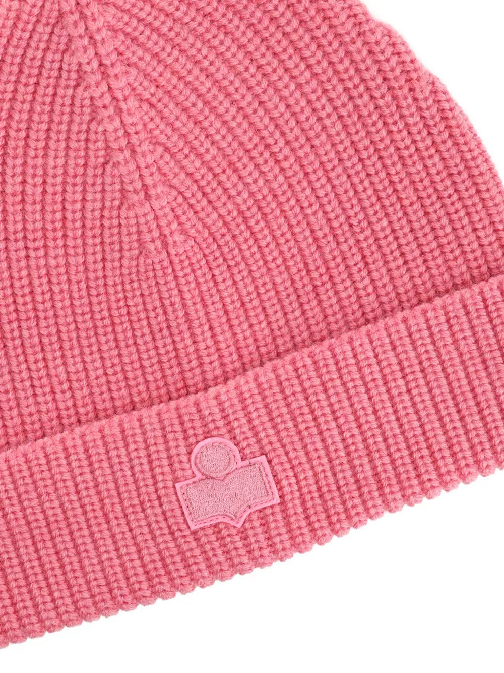 Isabel Marant Ribbed-knit Logo Beanie In Pink