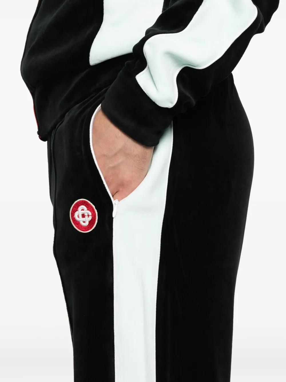 Casablanca Fluwelen broek met zijstreep Zwart