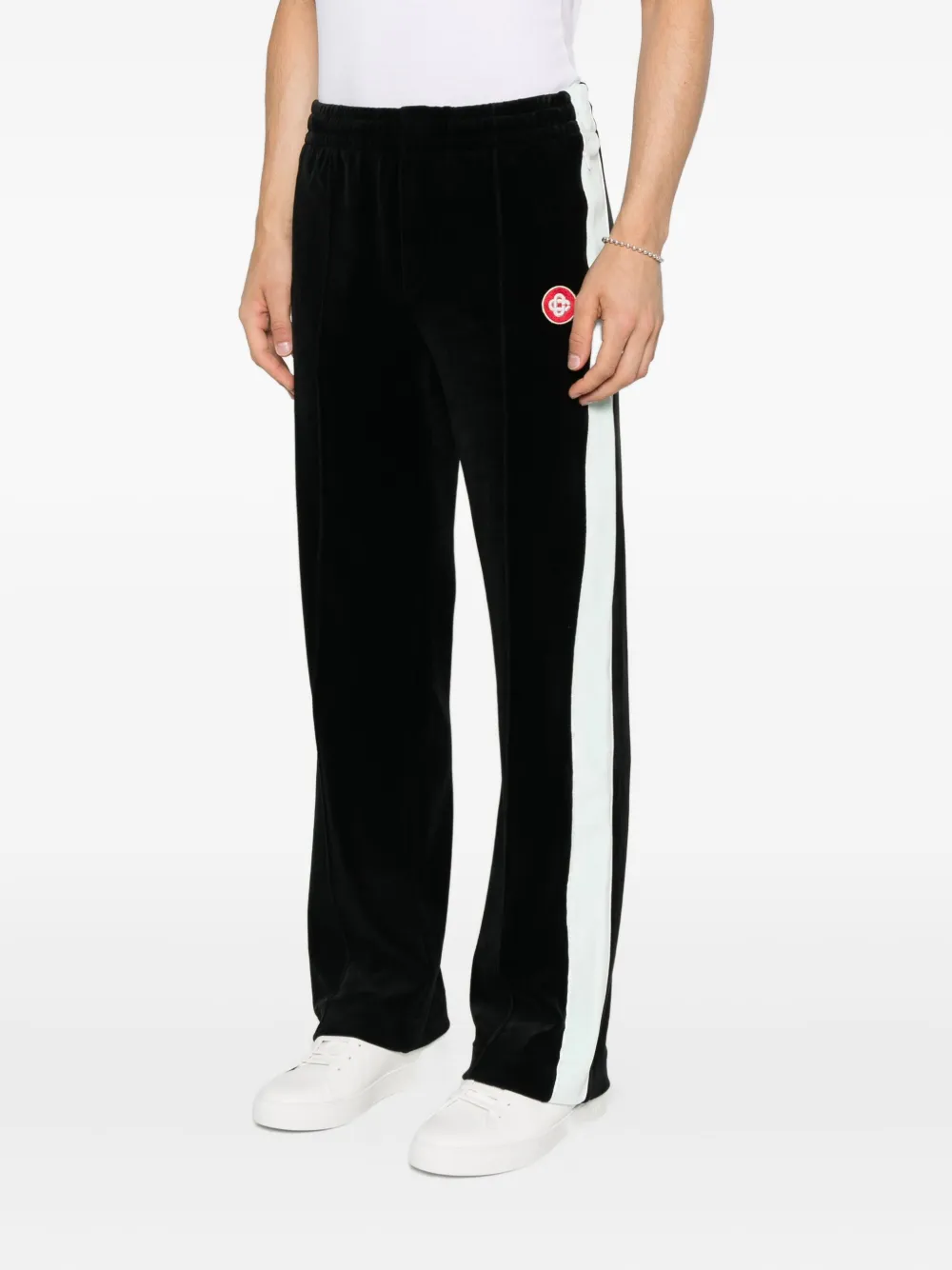 Casablanca Fluwelen broek met zijstreep Zwart