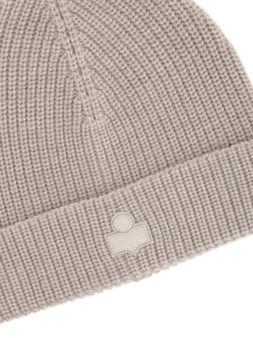 Isabel Marant Wool Hat With Logo Patch In Neutral