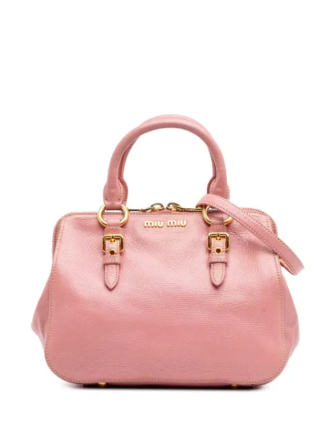 Miu Miu Pre-Owned 2010-2025 Goatskin Madras satchel