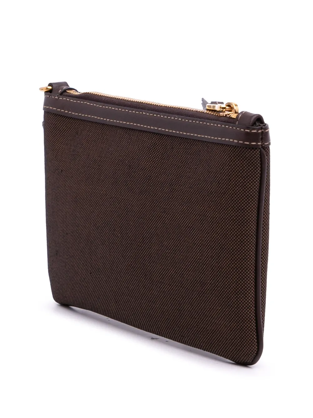 Pre-owned Prada 2021-2025 Canvas Canapa Logo Pouch In Brown