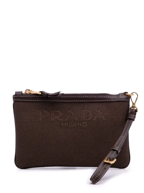Prada Pre-Owned 2021-2025 Canvas Canapa Logo pouch