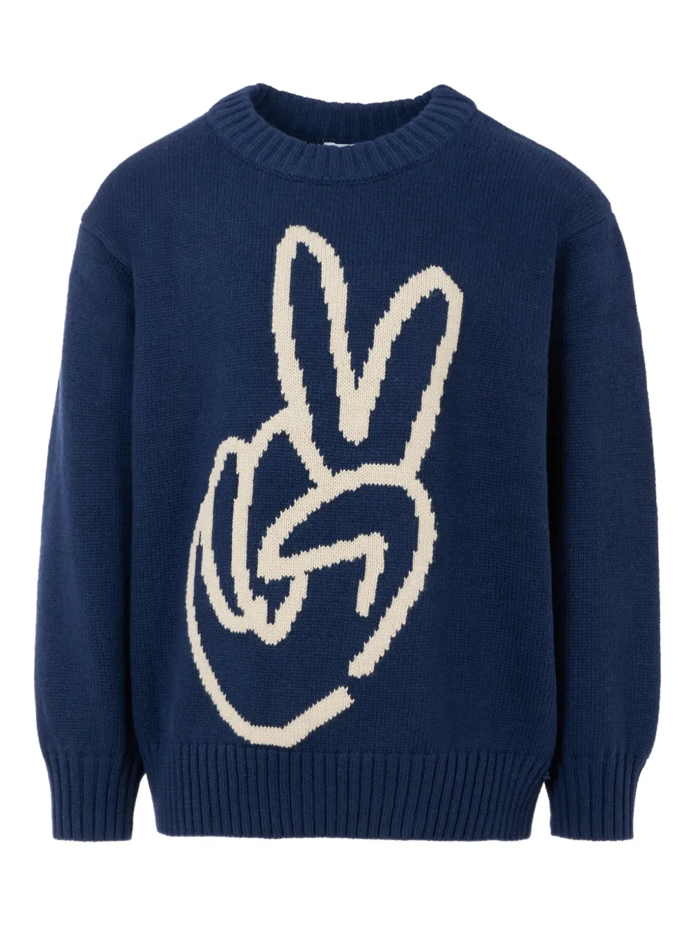 Molo Bello peace-sign cotton sweater Blauw