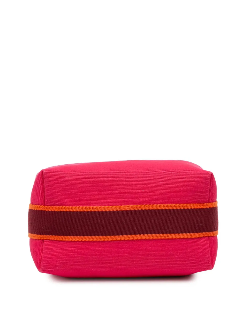 Pre-owned Hermes 2020-2025 Small Canvas Bride A Brac Case Vanity Bag In Pink