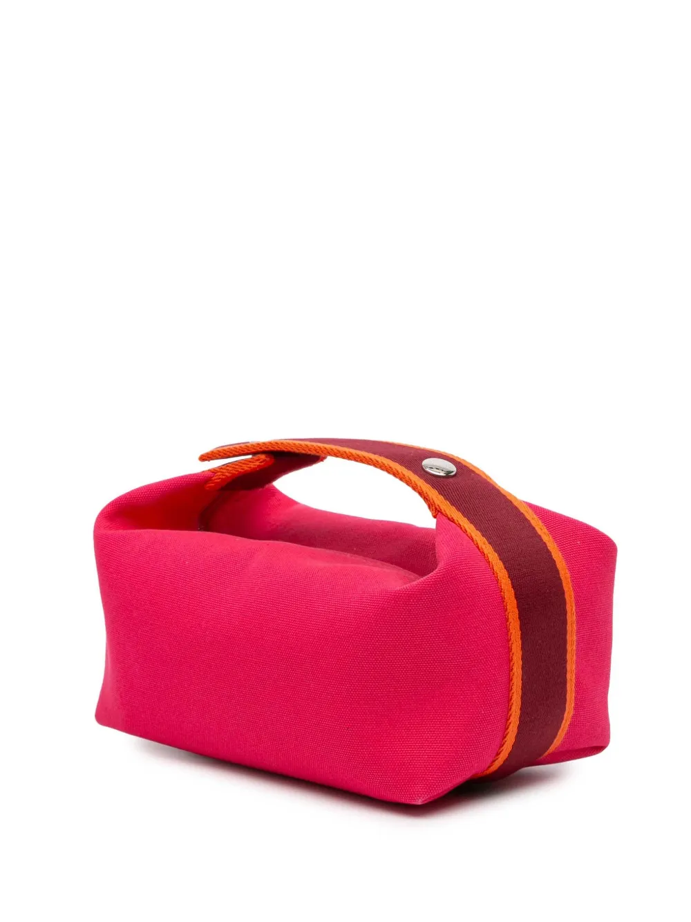 Pre-owned Hermes 2020-2025 Small Canvas Bride A Brac Case Vanity Bag In Pink