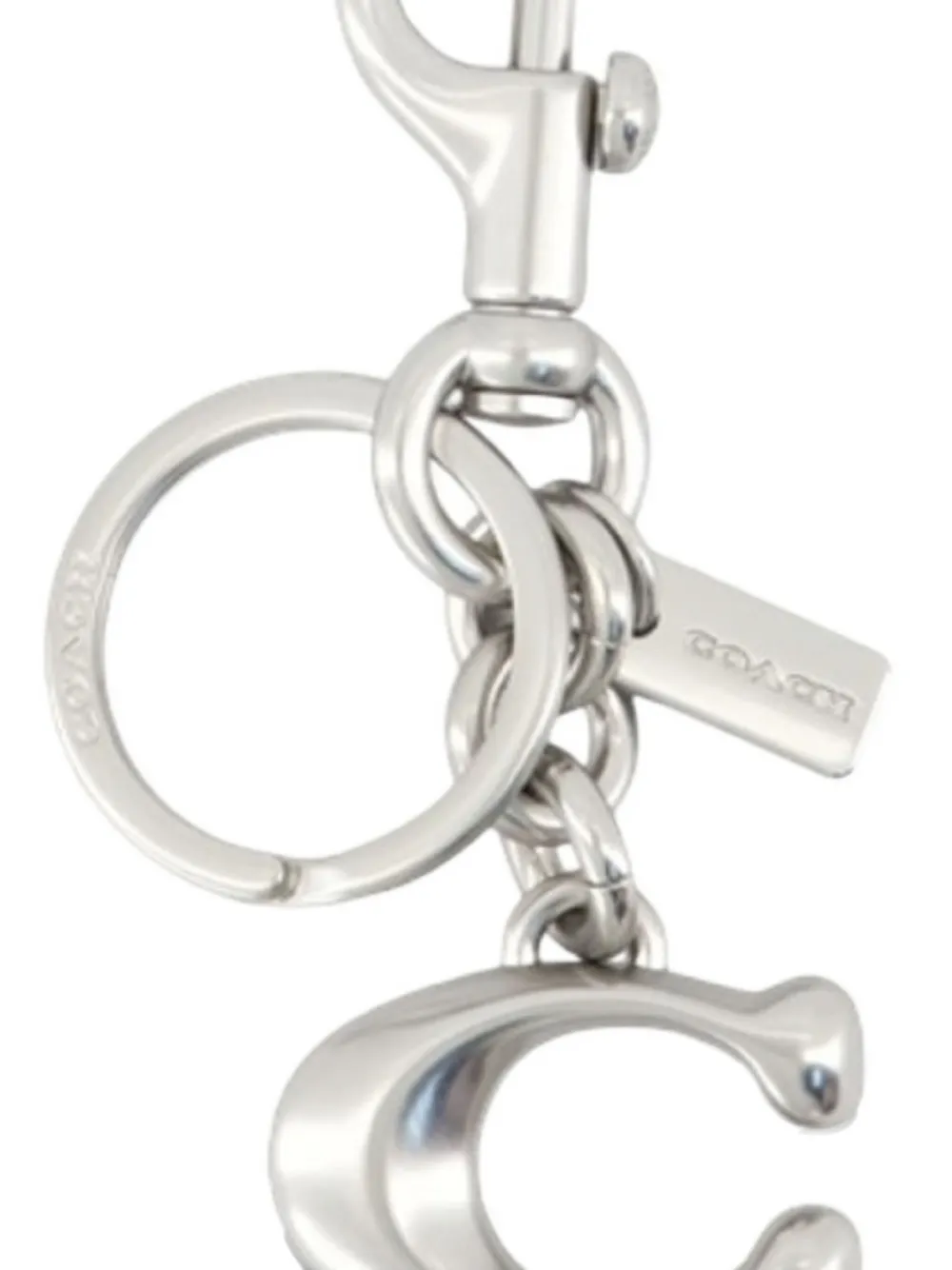 Coach Keyfobs sleutelhanger met logoplakkaat Zilver