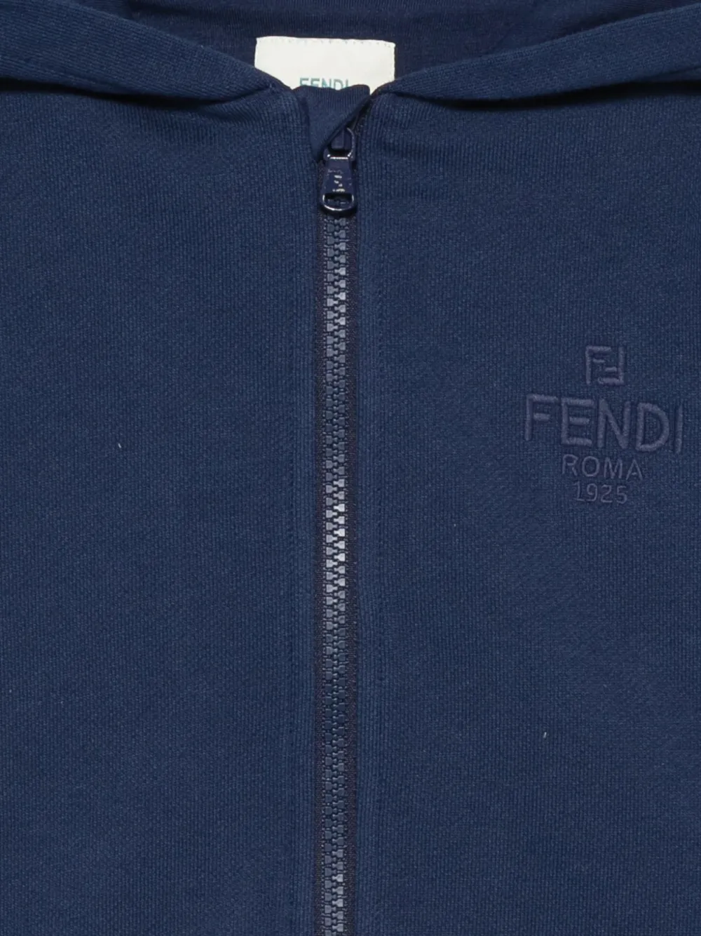 Fendi Kids Hoodie met geborduurd logo Blauw