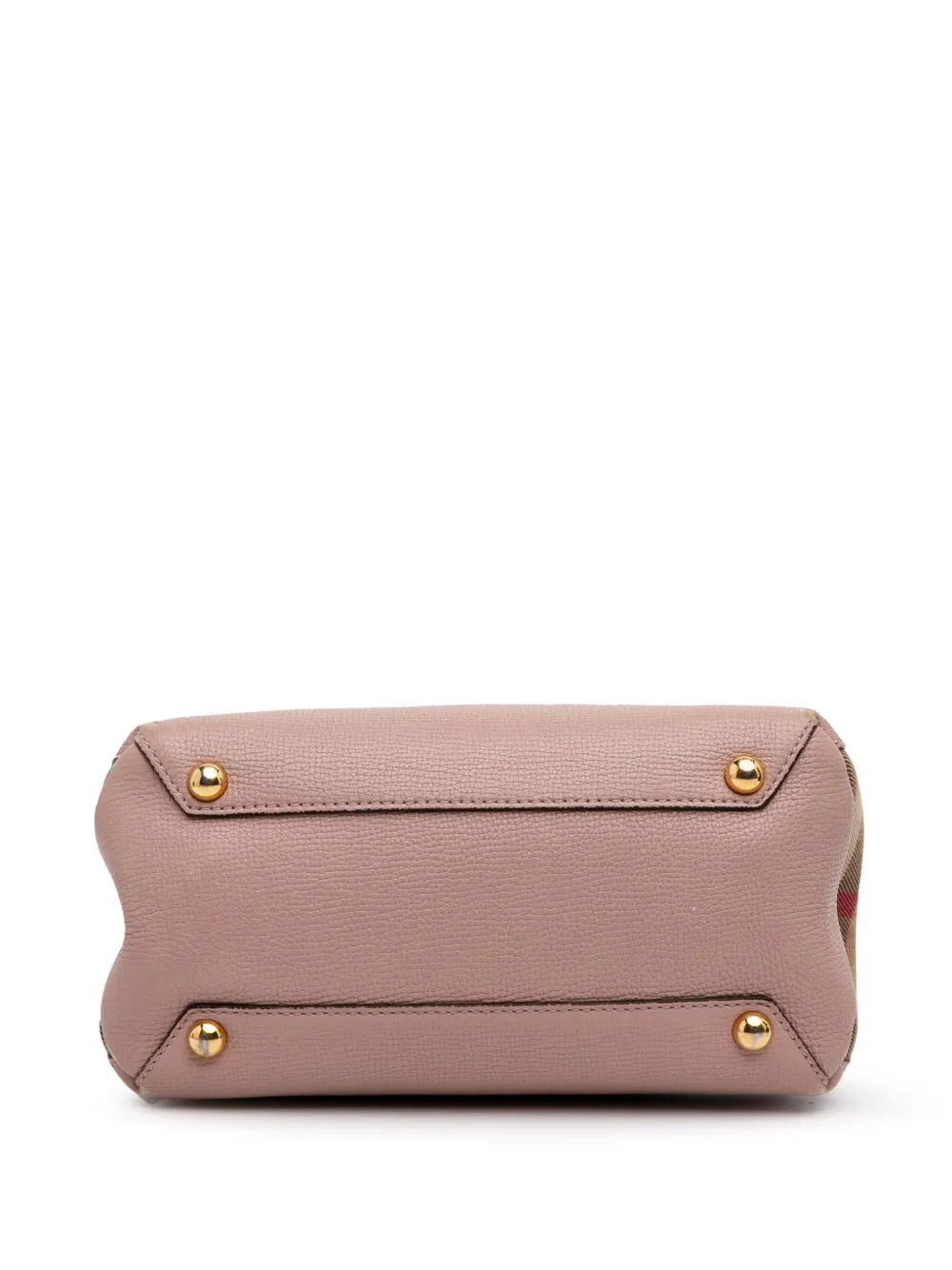 Pre-owned Burberry 2000-2017 Small Leather And House Check Banner Satchel In Pink