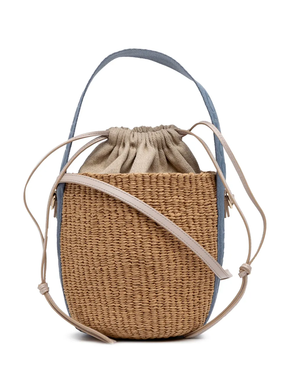 2024 Raffia Drawstring Woody Basket Bag satchel