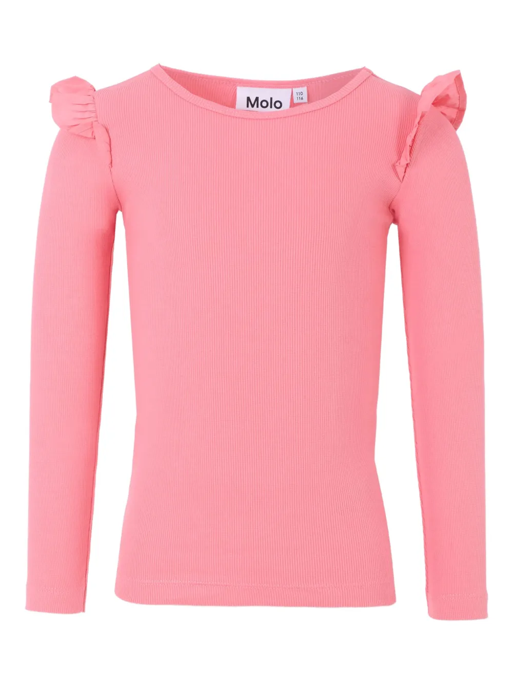 Molo Geribbelde top met ruches Roze
