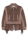 Undercover draped-panel bomber jacket - Brown