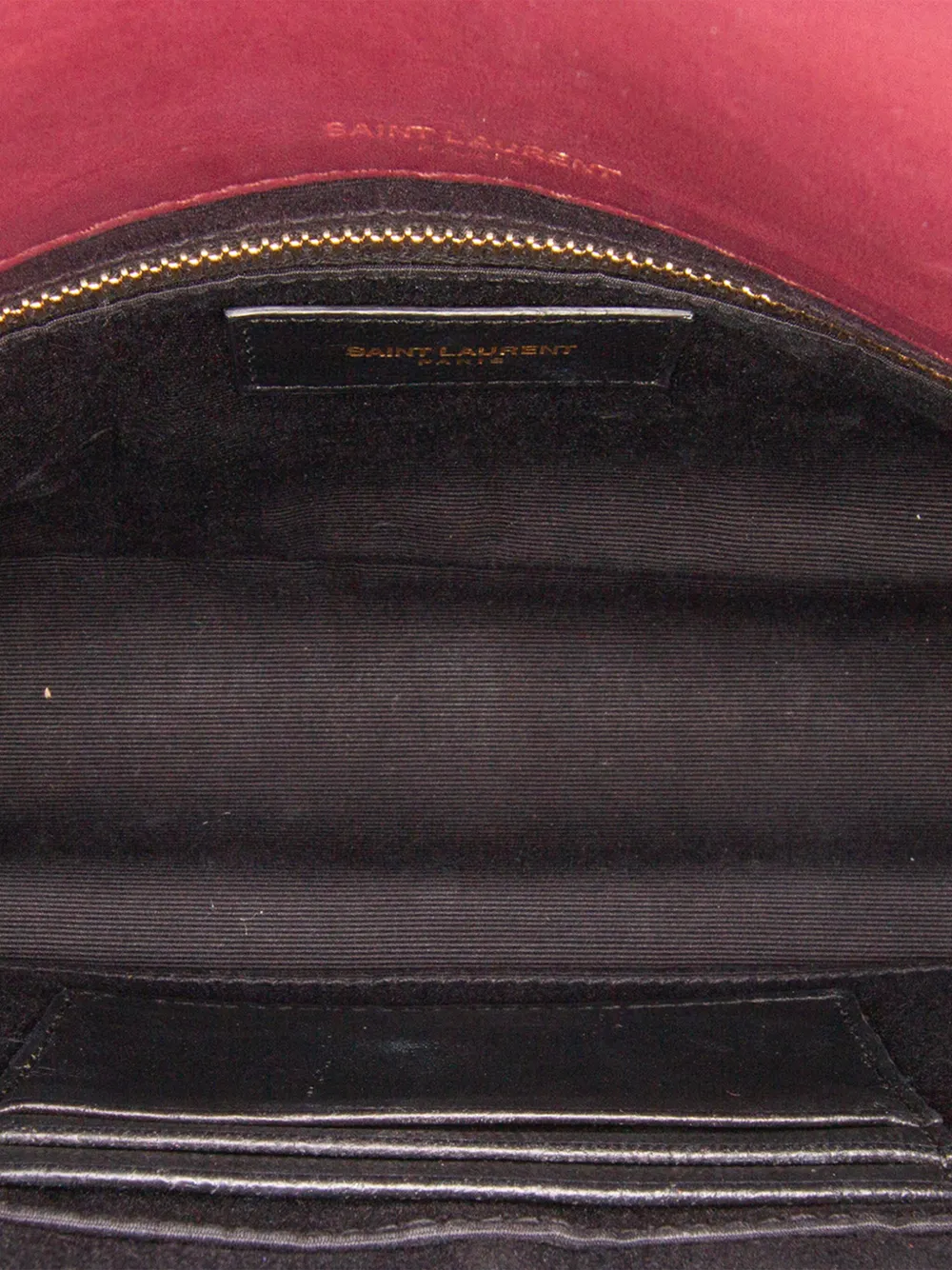 Pre-owned Saint Laurent 2018 Medium Lambskin Jamie Patchwork Shoulder Bag In Red