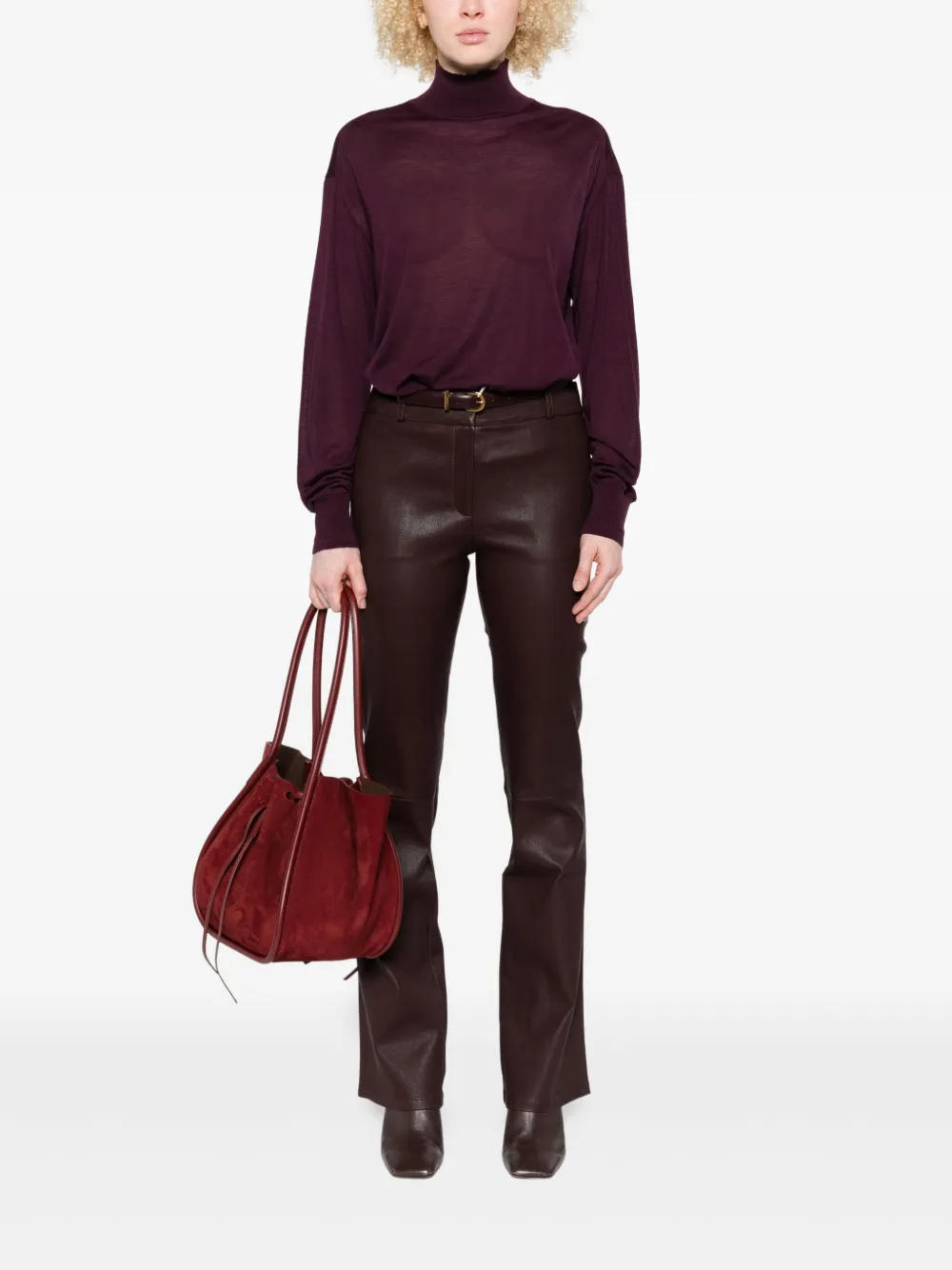 Arma Leren broek - Rood