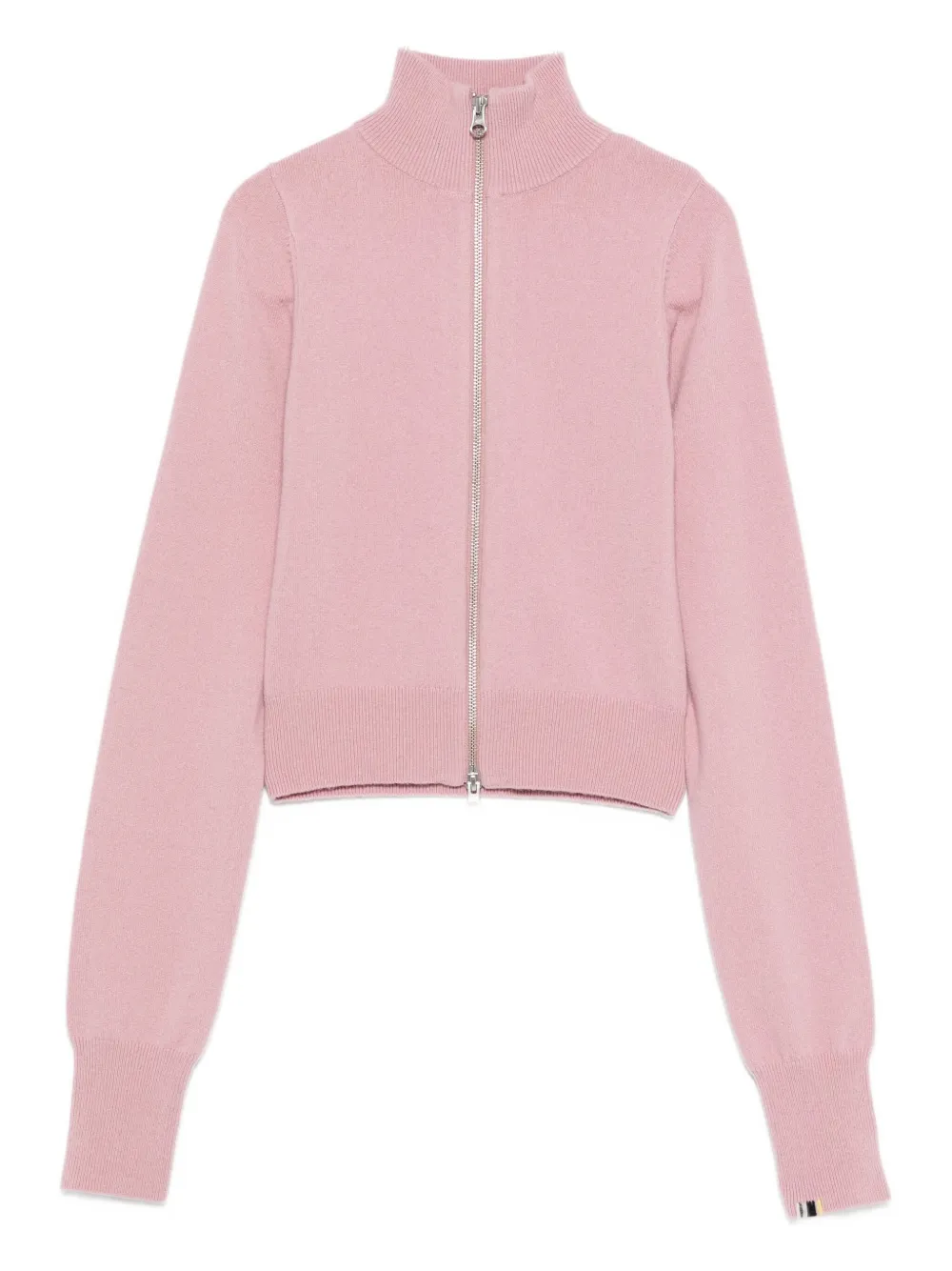 zip-front cropped cardigan