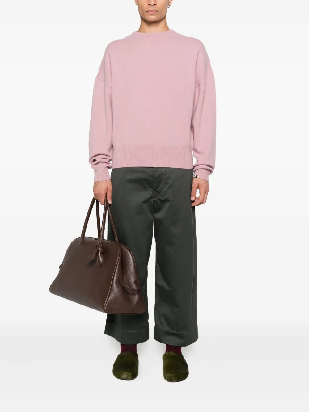 extreme cashmere Kasjmier trui met ronde hals Roze