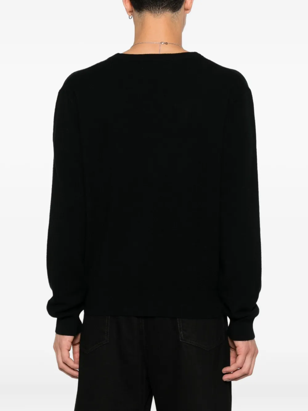 extreme cashmere Kasjmier trui met diepe ronde hals Zwart
