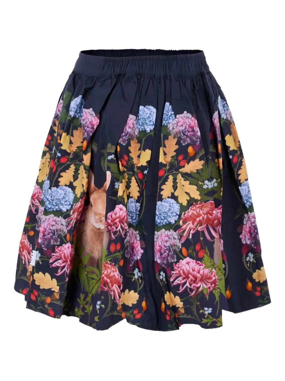 Molo rabbit-print pleated skirt Geel