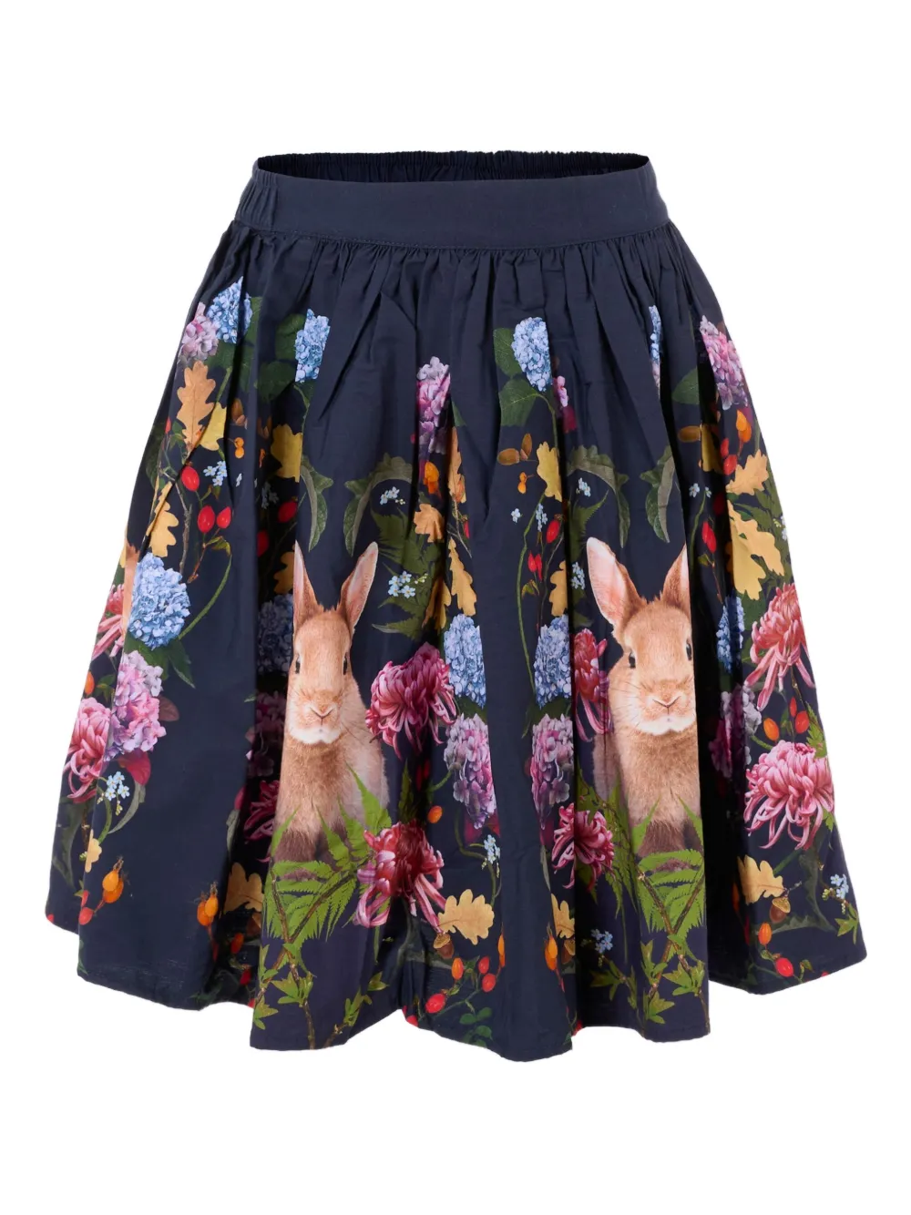 Molo rabbit-print pleated skirt Geel