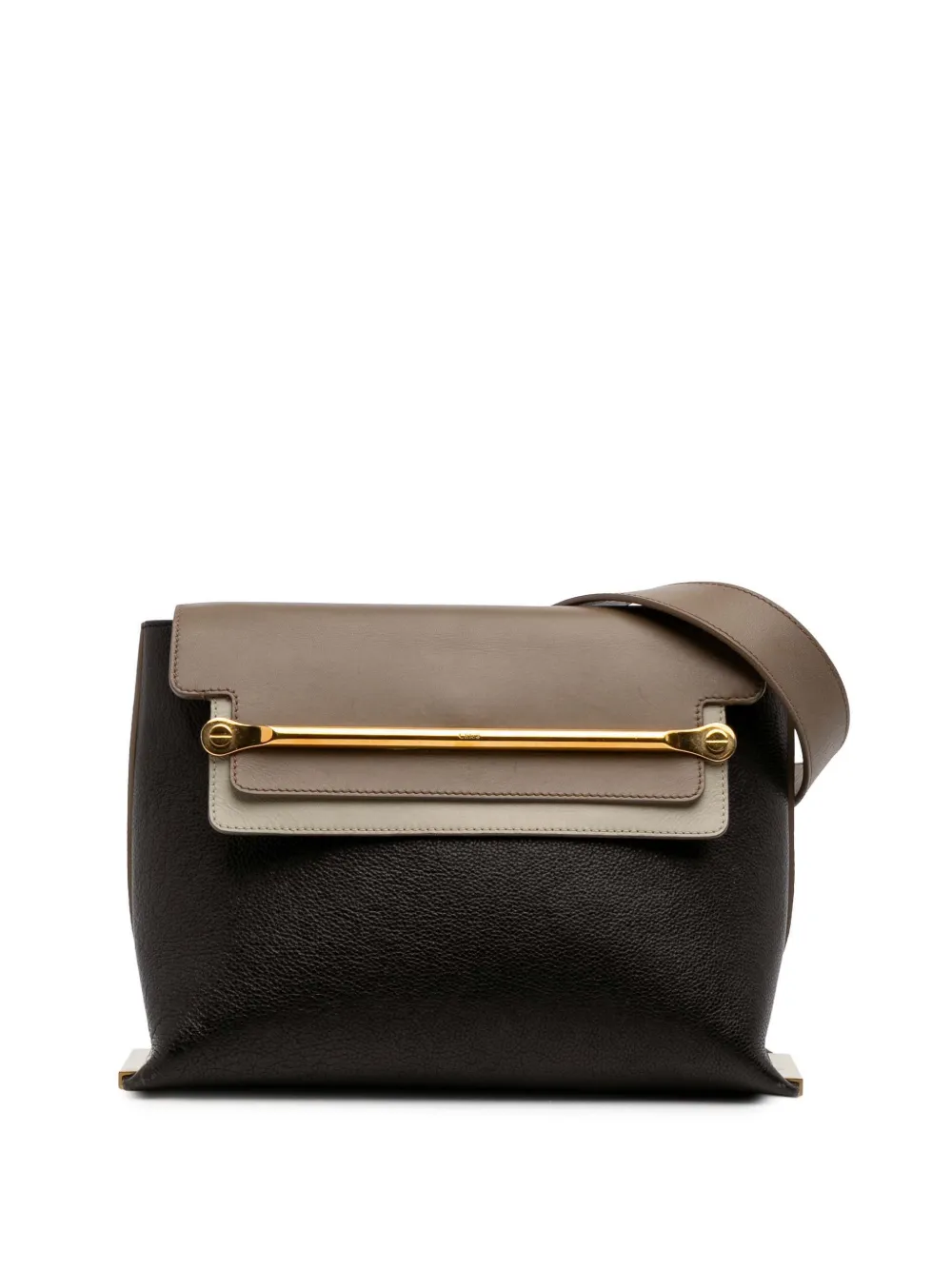 Chloé Pre-Owned 2014 Medium Tricolor Leather Clare shoulder bag | Braun | Image 1