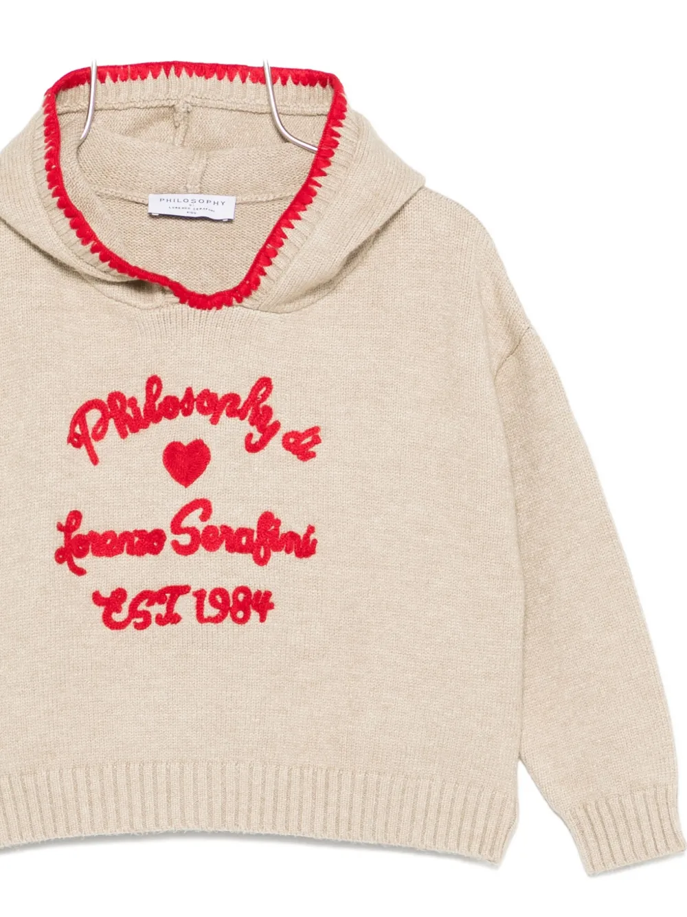 Philosophy Di Lorenzo Serafini Kids Hoodie met borduurwerk Beige