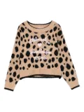 Philosophy Di Lorenzo Serafini Kids polka-dot knit sweater - Brown