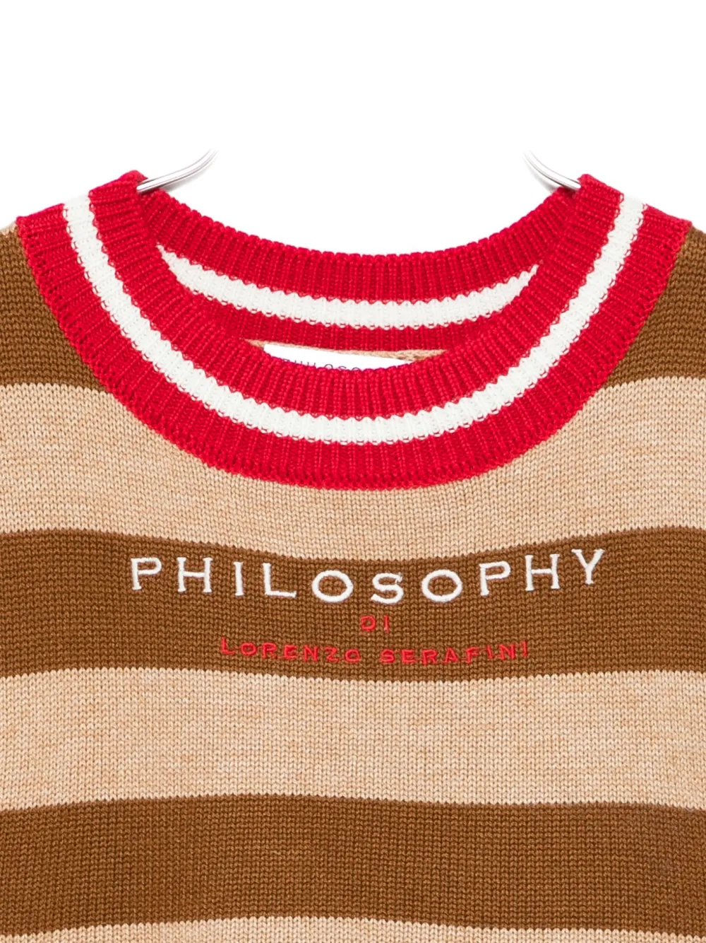 Philosophy Di Lorenzo Serafini Kids striped wool top Bruin