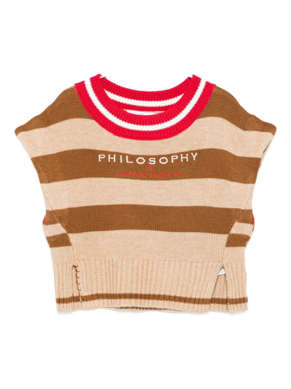 Philosophy Di Lorenzo Serafini Kids striped wool top Bruin