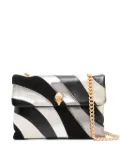 Kurt Geiger London striped logo-plaque crossbody bag - Black
