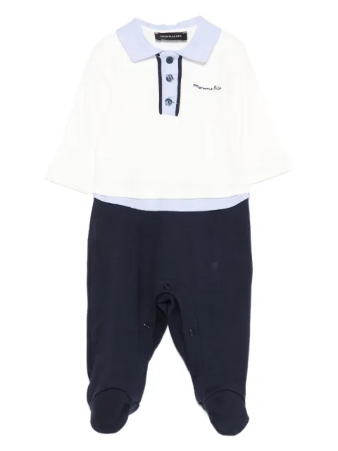 Monnalisa polo-neck two-tone babygrow