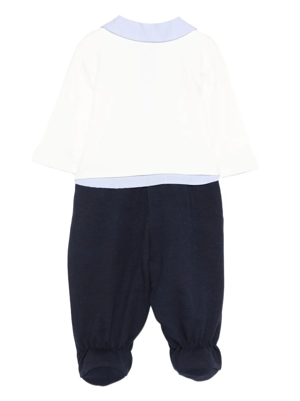 Monnalisa polo-neck two-tone babygrow Beige