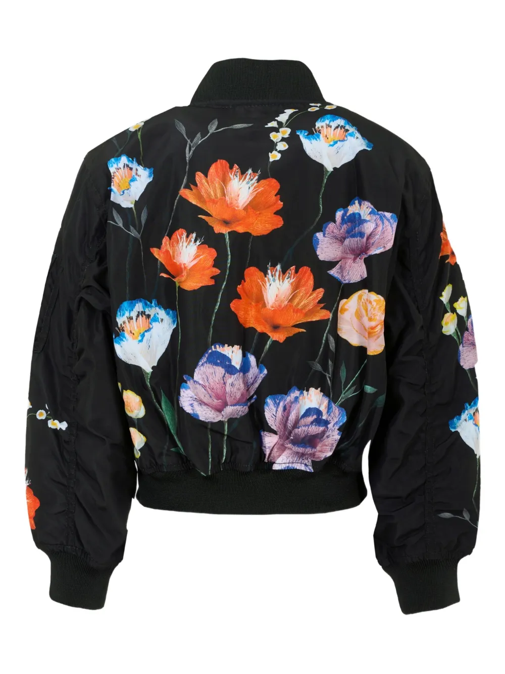Molo Hedia floral-print bomber jacket Zwart
