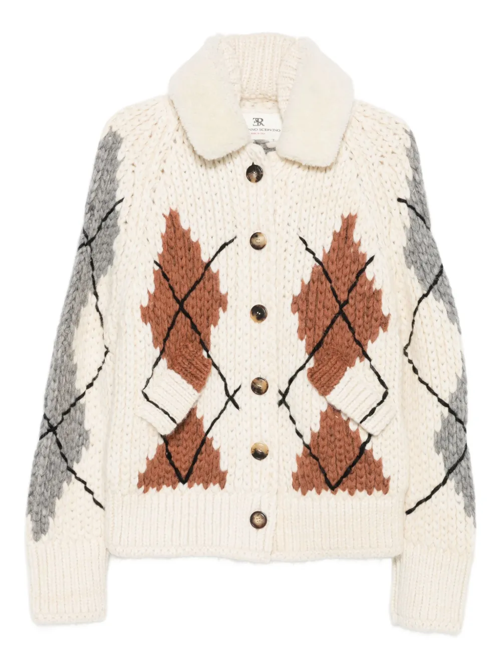 Ermanno Scervino Vest met lammy kraag Beige