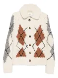 Ermanno Scervino shearling-collar cardigan - Neutrals