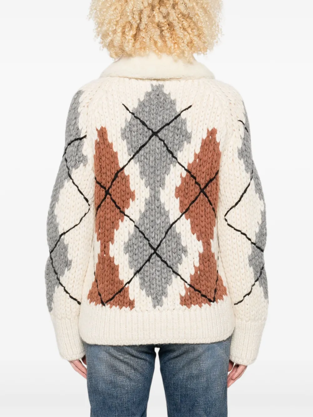 Ermanno Scervino Vest met lammy kraag Beige