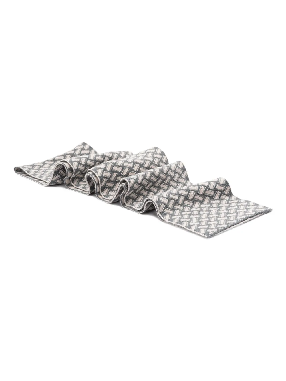 Drumohr geometric-pattern cashmere scarf | Grey | Image 1