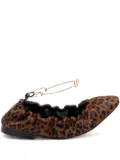 TWINSET leopard-print chain-embellished ballet flats - Brown